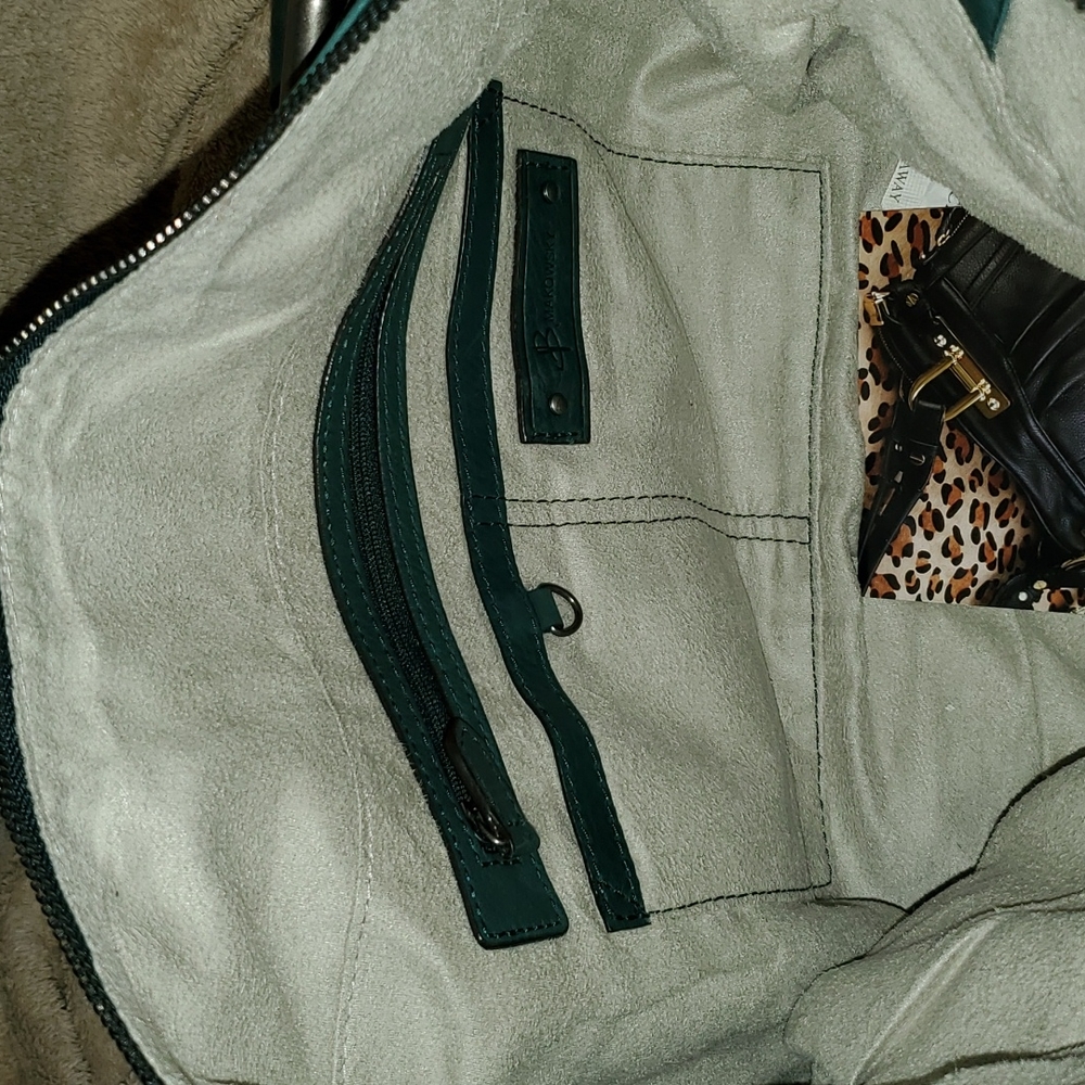 BRUCE MAKOWSKY NWT pine forest green soft leather bag - Picture 6 of 10